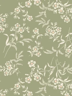Sage Camille Floral Wallpaper
