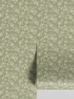 Sage Camille Floral Wallpaper