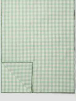 Sage Green Gingham Linen Blend Table Runner