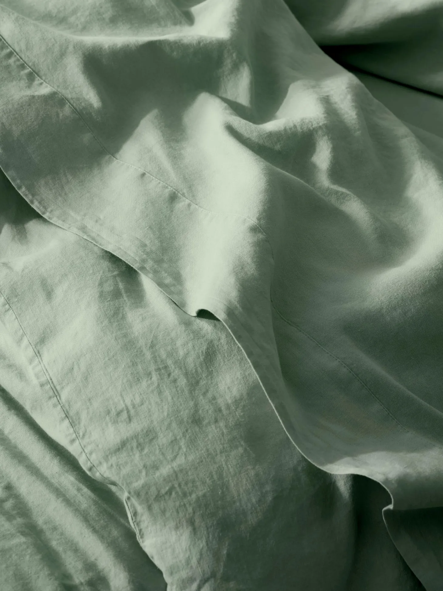 Sage Green Linen Blend Flat Sheet