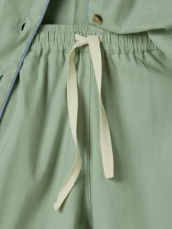 Sage Green Linen Blend Pajama Short Set