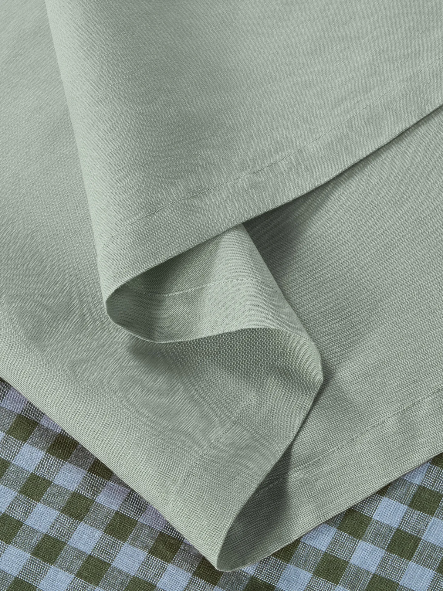 Sage Green Linen Table Runner