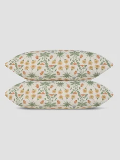 Sage & Mindful Cream Daisy Cotton Pillowcases (Pair)