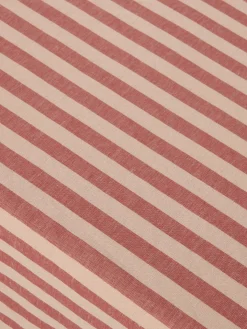 Sandstone Red Pembroke Stripe Linen Blend Tablecloth