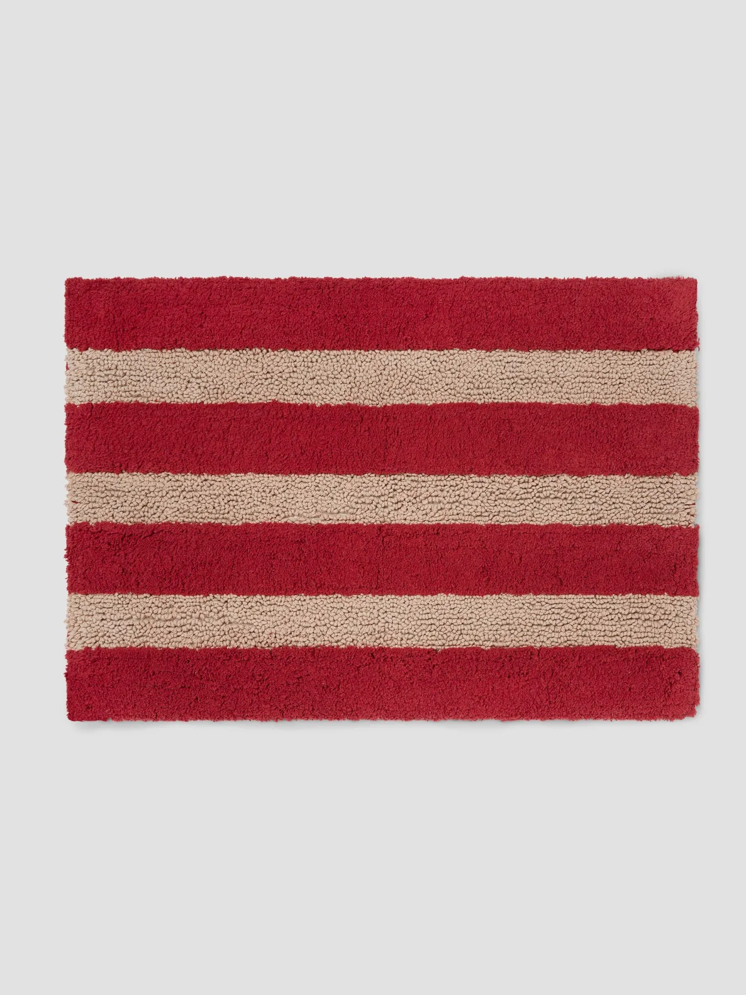 Sandstone Red Pembroke Stripe Cotton Bath Mat