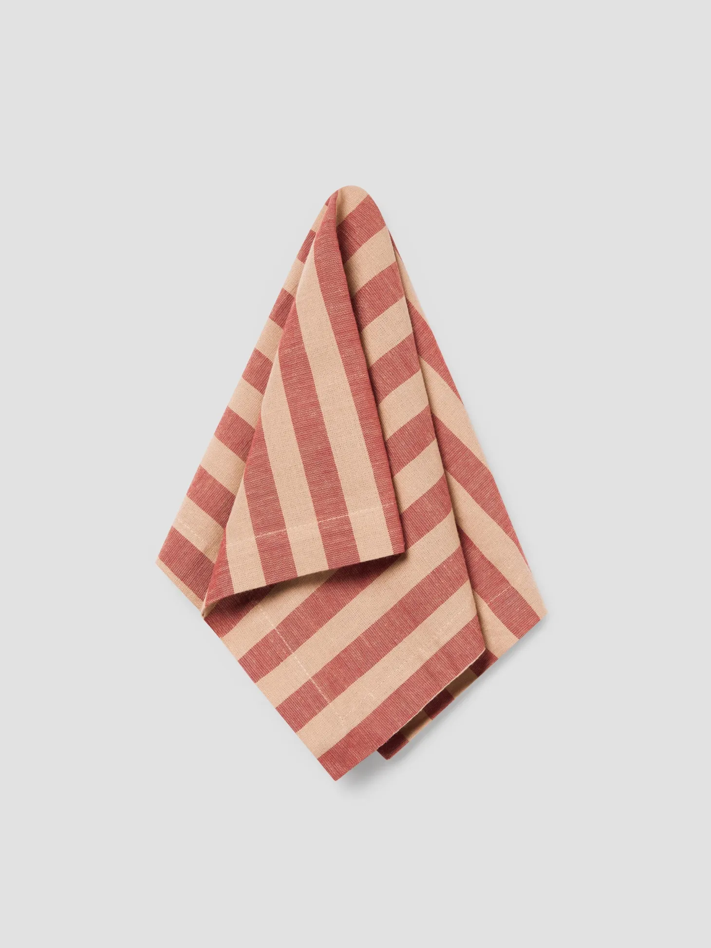 Sandstone Red Pembroke Stripe Linen Blend Napkins Set of 4