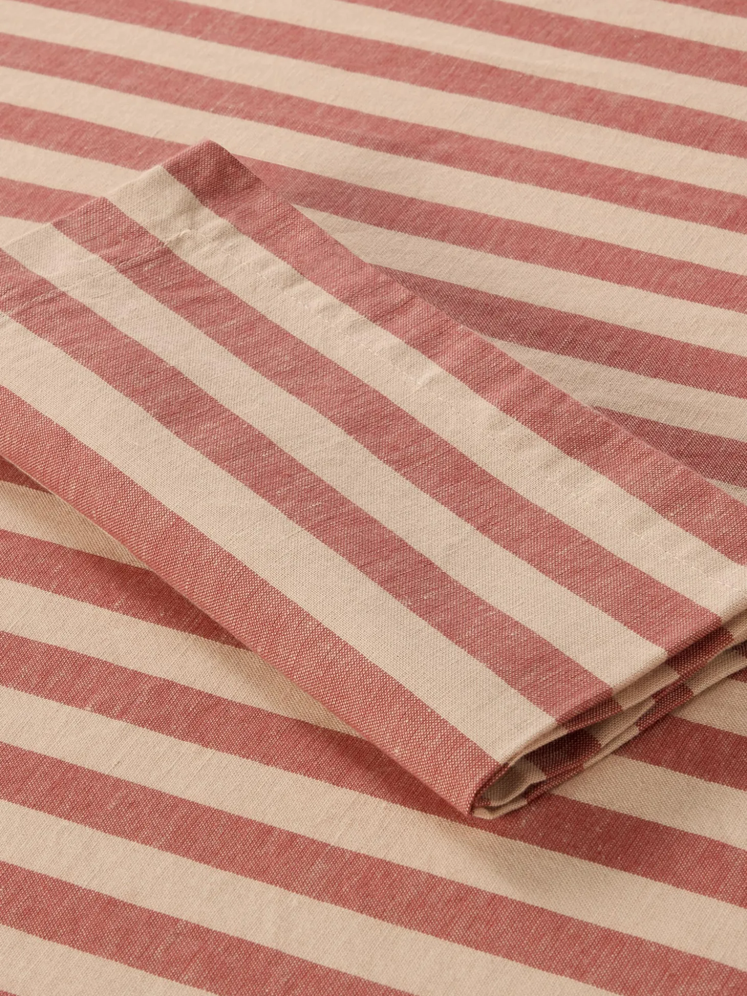 Sandstone Red Pembroke Stripe Linen Blend Napkins Set of 4