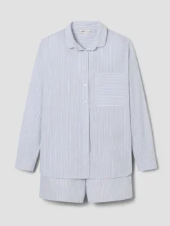 Sky Blue Boyfriend Stripe Shorts Set
