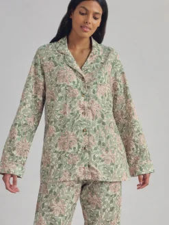 Soft Sage Honeysuckle Cotton Pajama Set