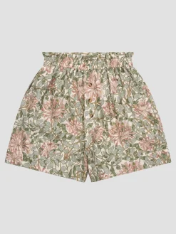 Soft Sage Honeysuckle Linen Women’s Pajama Shorts Set