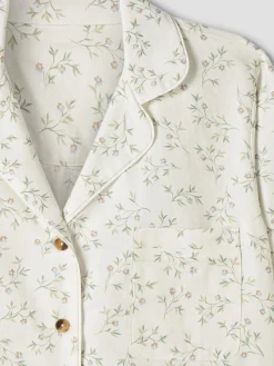 Spring Sprig Floral Cotton Cropped Pajama Set
