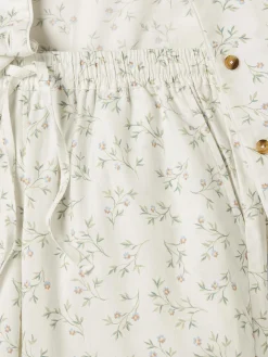 Spring Sprig Floral Cotton Cropped Pajama Set