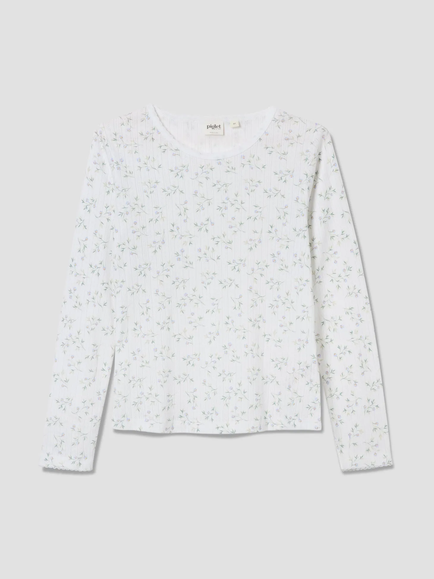 Spring Sprig Pointelle Long Sleeve Top
