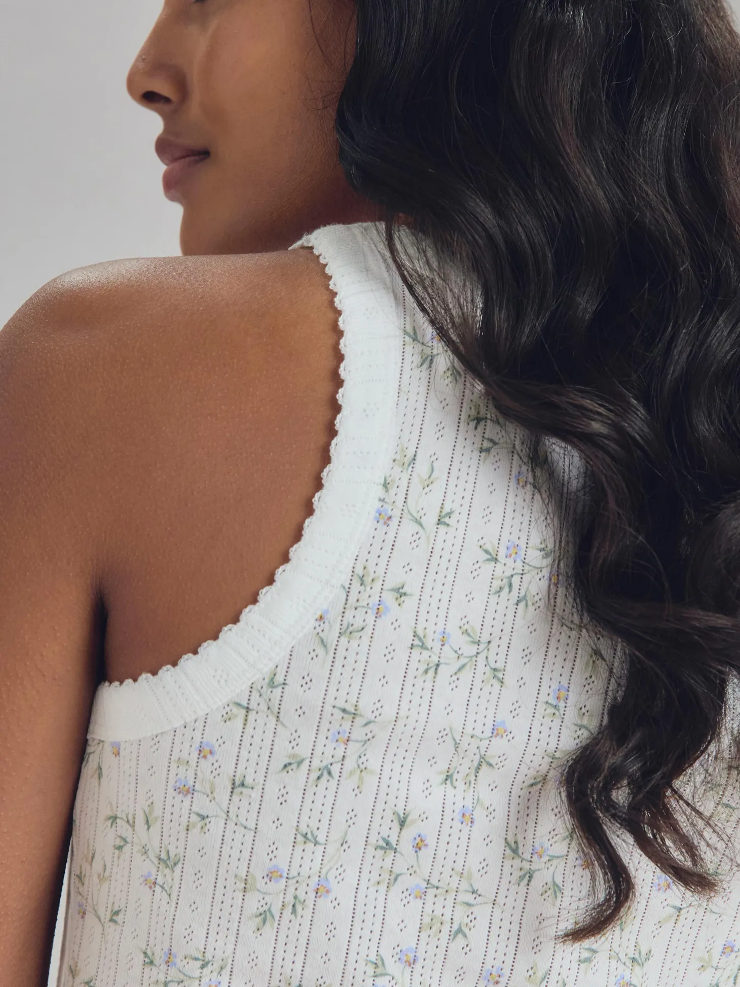 Spring Sprig Pointelle Vest