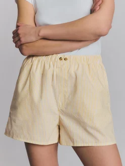 Sunny Yellow Stripe Cotton Boxer Shorts