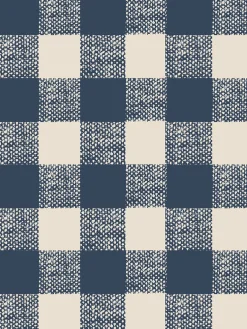 Titan Blue Gingham Wallpaper