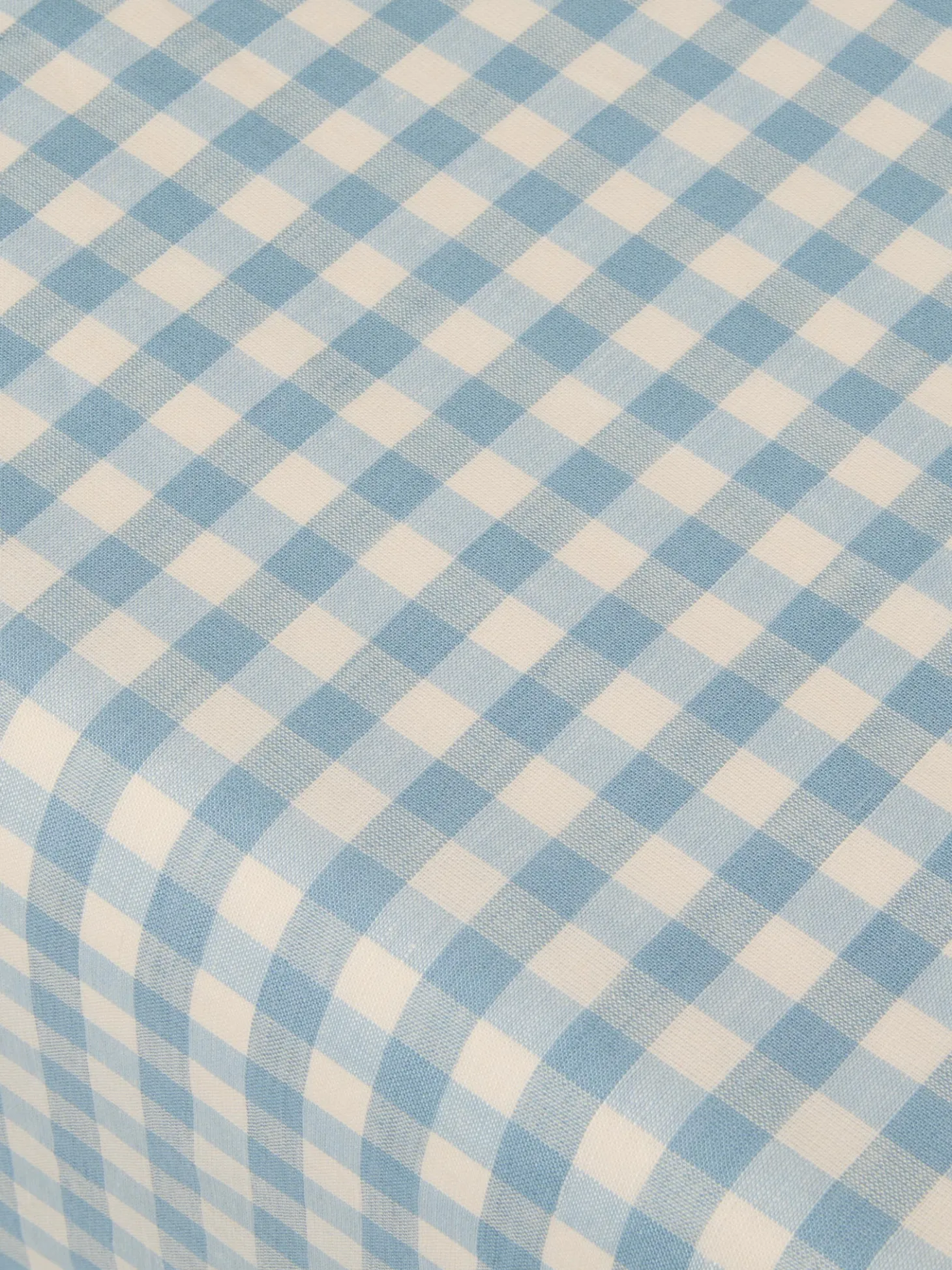Warm Blue Gingham Gingham Linen Blend Tablecloth