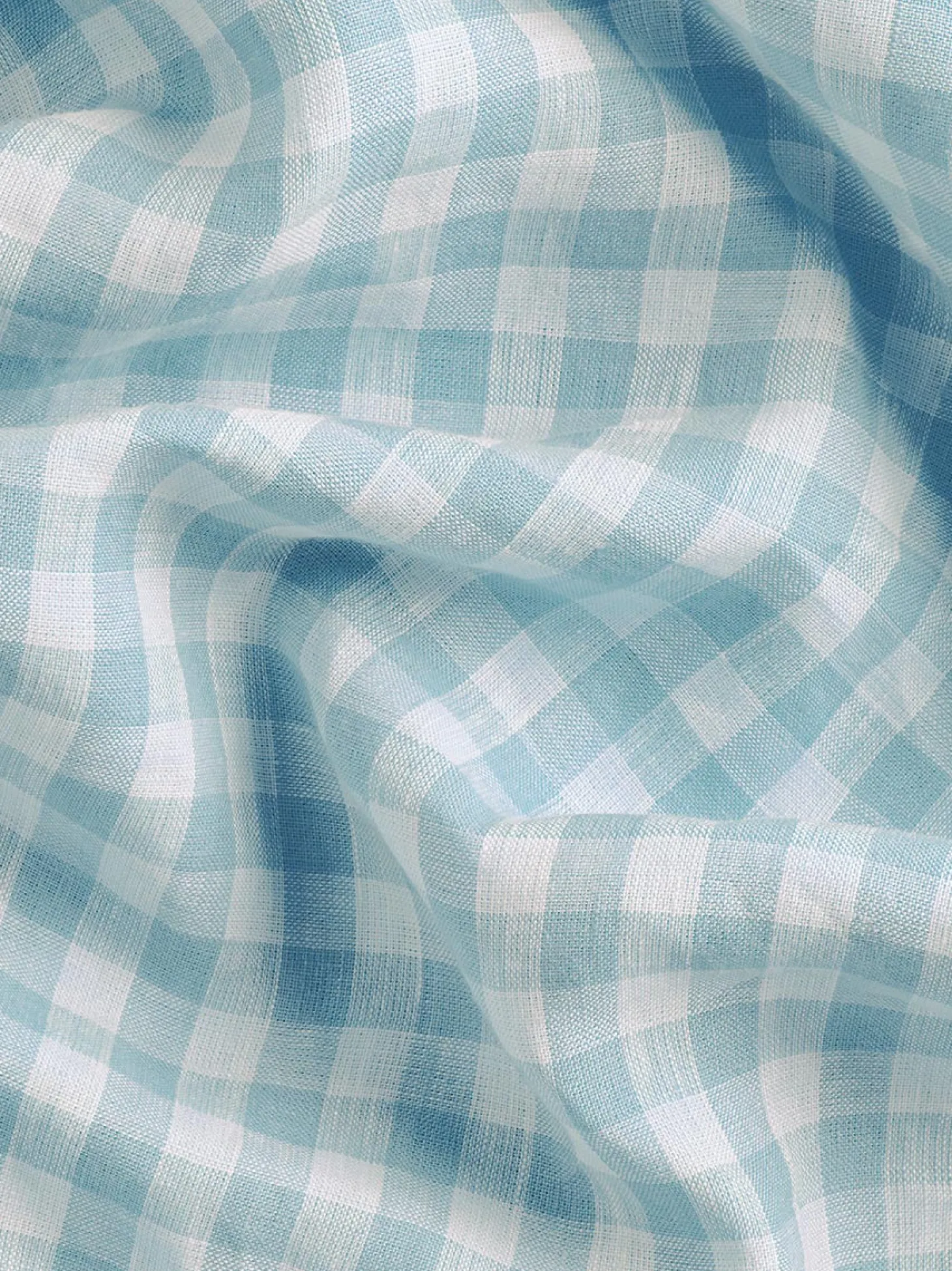 Warm Blue Gingham Linen Blend Duvet Set