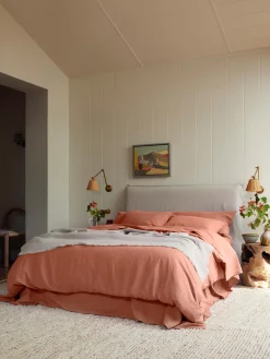 Warm Clay 100% Linen Duvet Cover