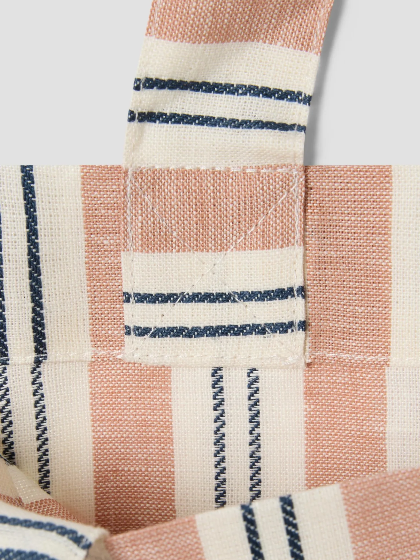 Warm Clay Somerley Stripe Linen Blend Tote Bag