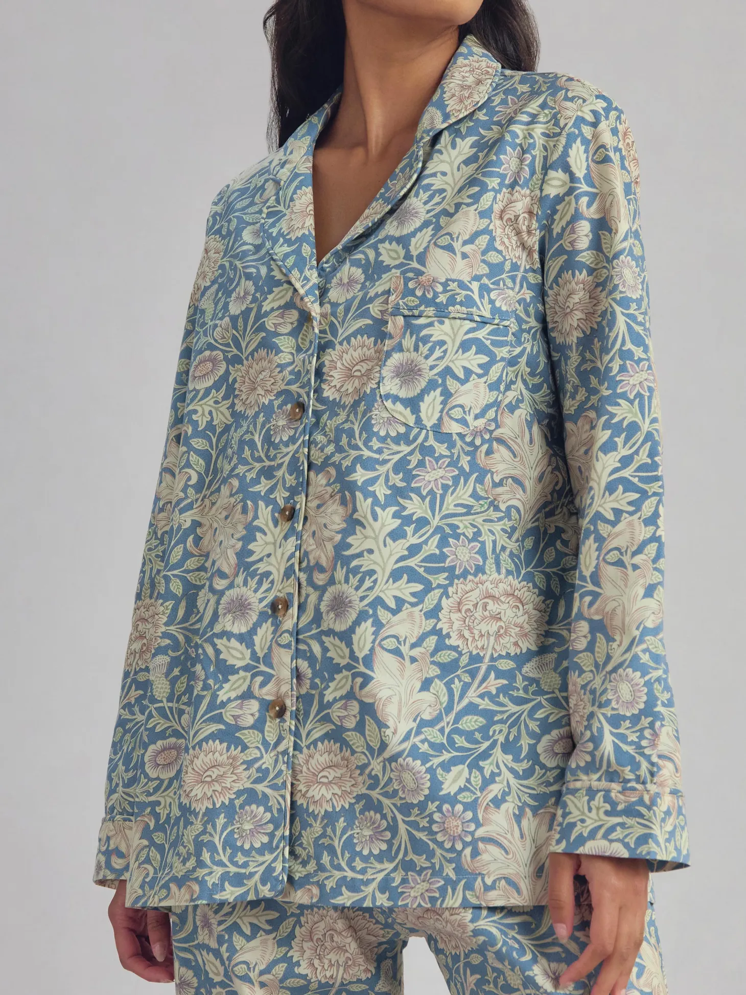 Webbs Blue Double Bough Cotton Pajama Set