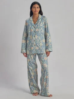 Webbs Blue Double Bough Cotton Pajama Set