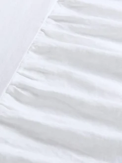 White 100% Linen Bed Skirt