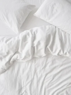 White Linen Blend Duvet Cover
