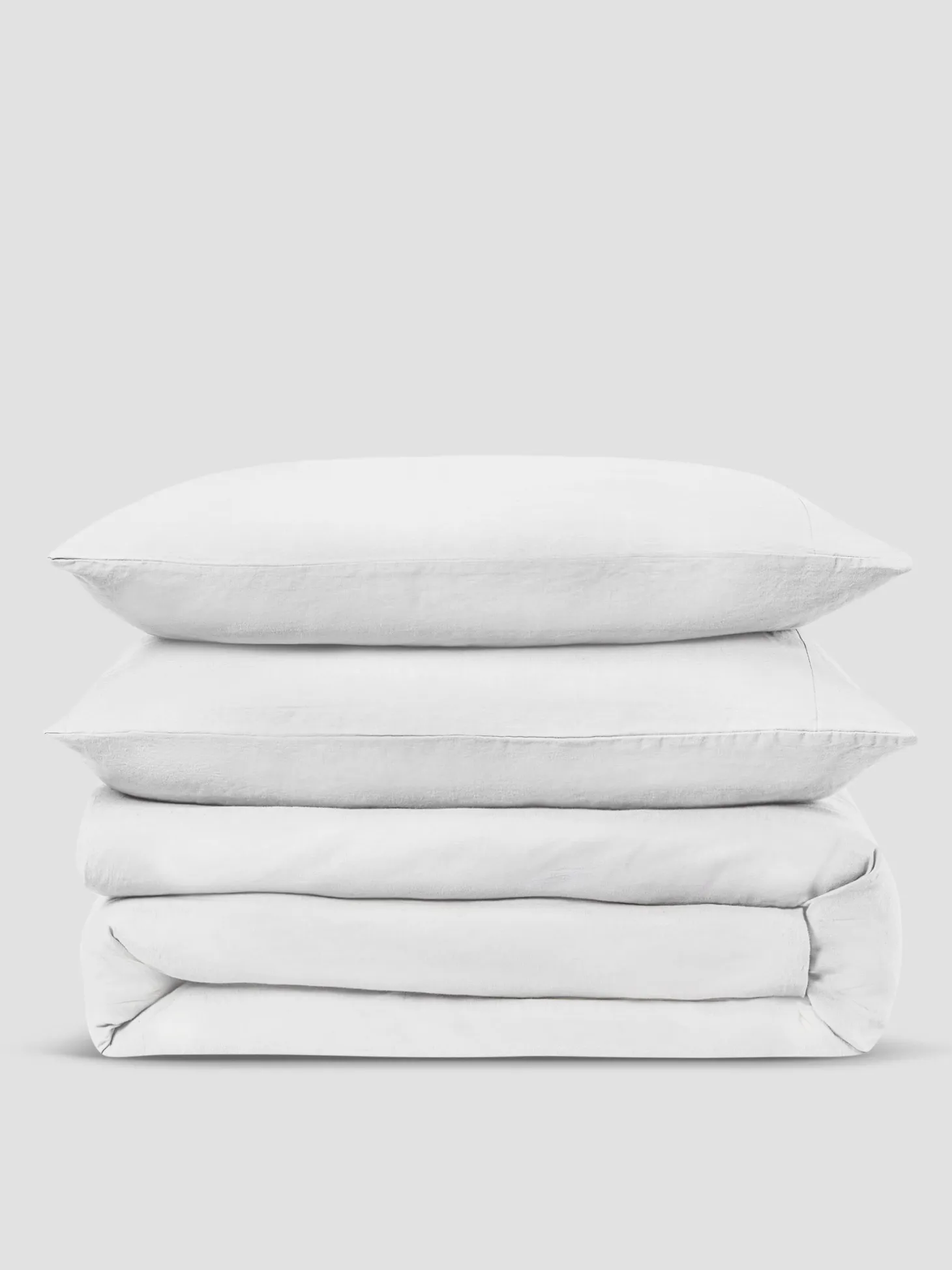 White Linen Blend Duvet Set