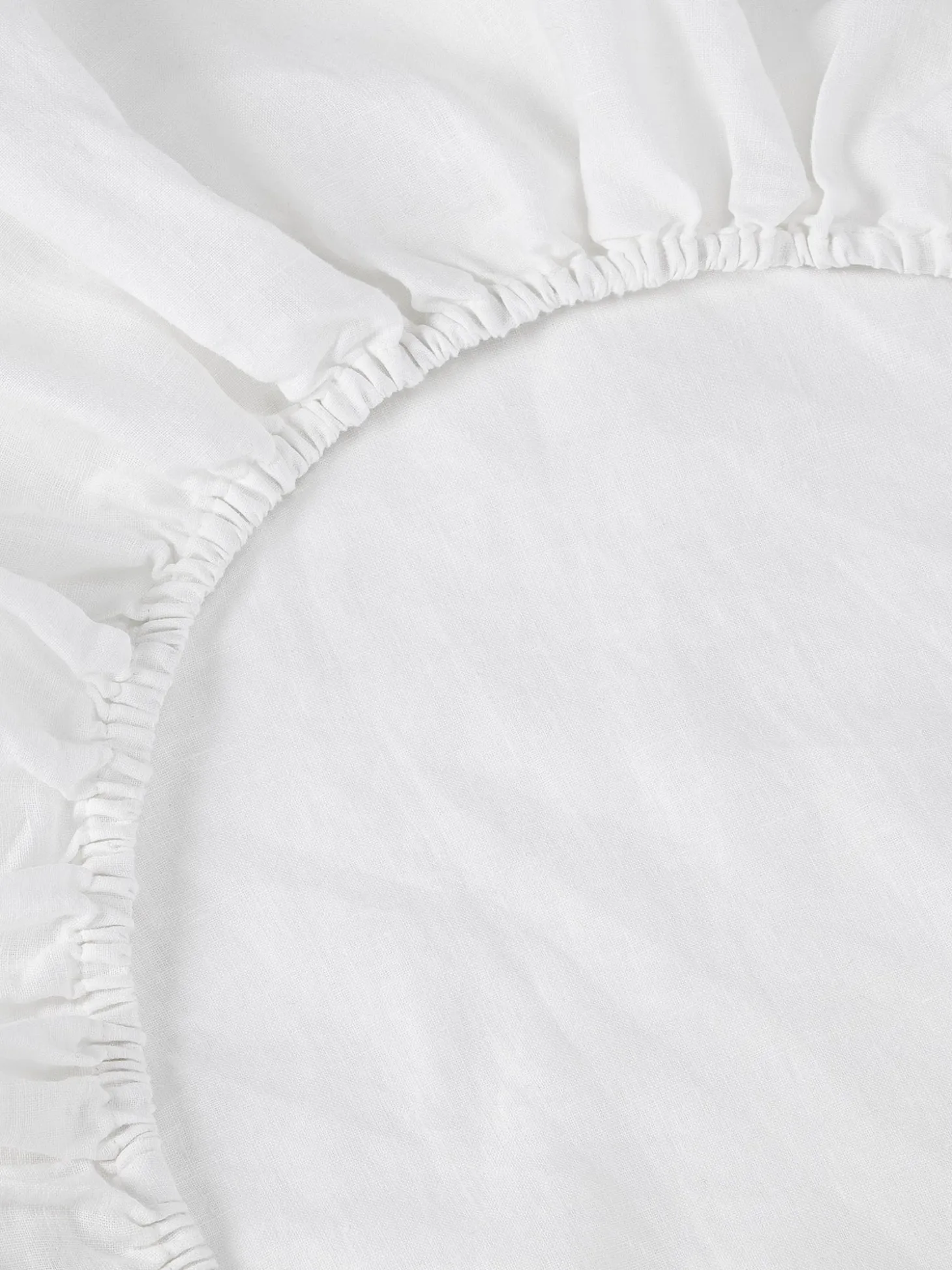 White Linen Blend Fitted Sheet