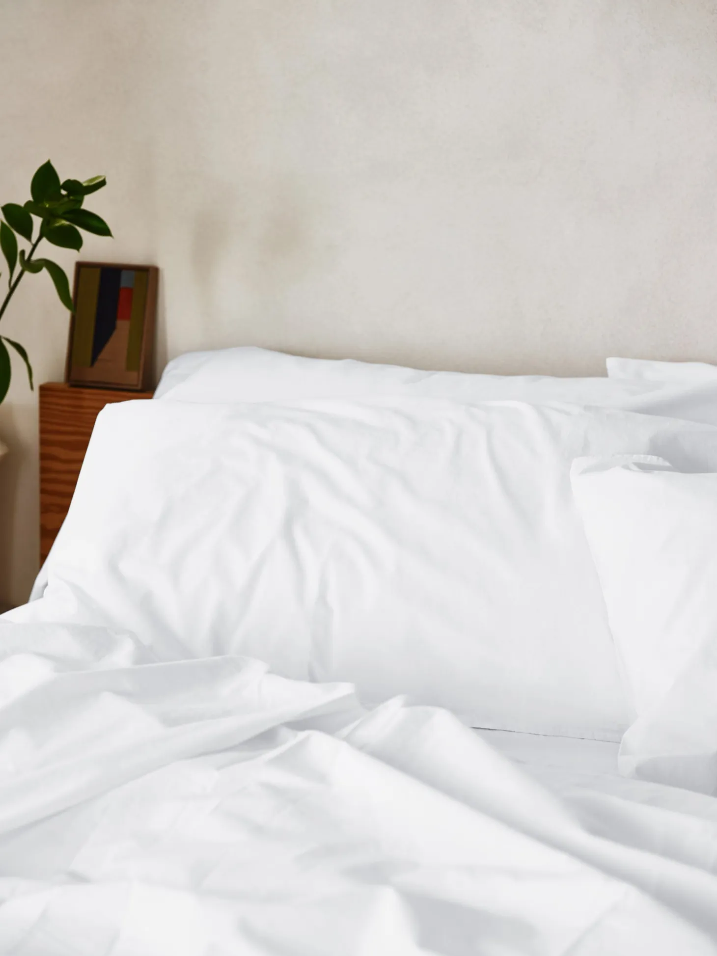White Washed Cotton Percale Pillowcases (Pair)